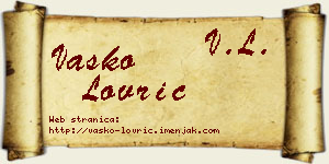 Vasko Lovrić vizit kartica